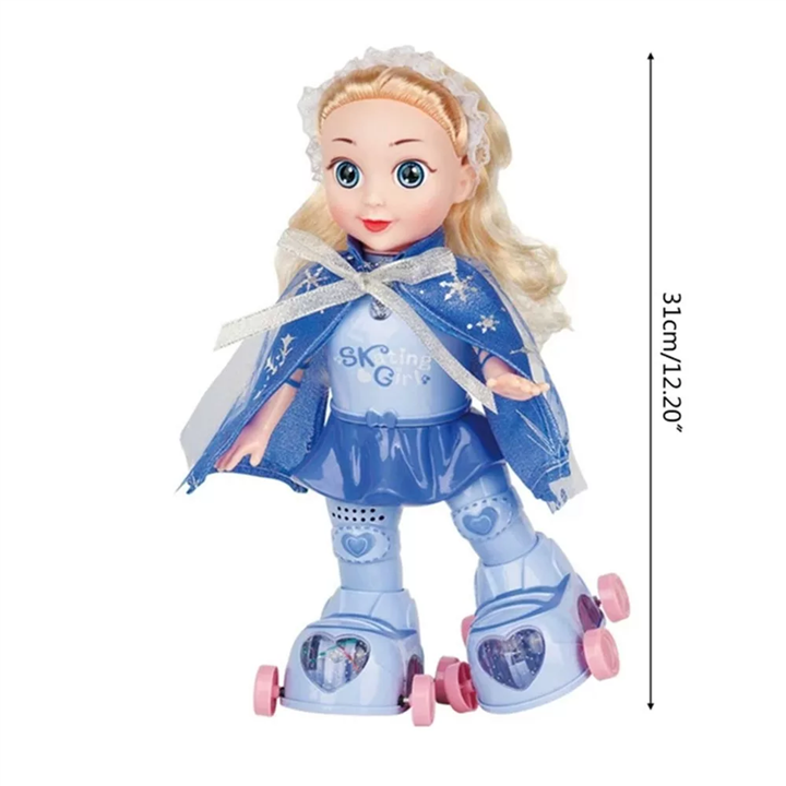 عروسک فروزن اسکیت سوار موزیکال حرکتی SKATING GIRLS